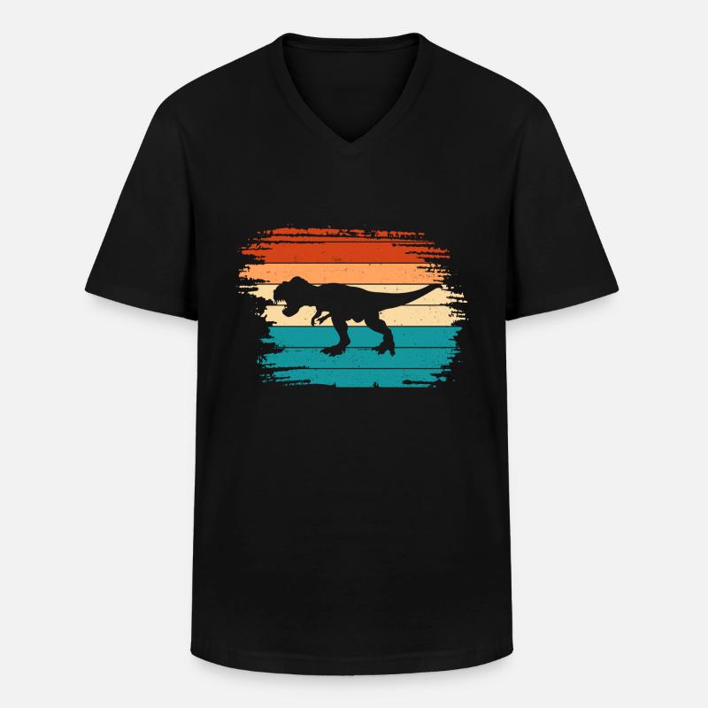 T Rex Dino Dinosaur - Men's V-Neck T-Shirt - black