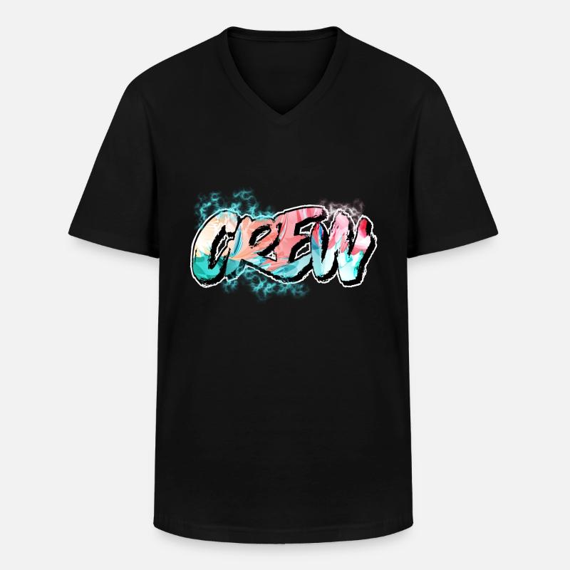 Crew - Männer-T-Shirt mit V-Ausschnitt - Schwarz