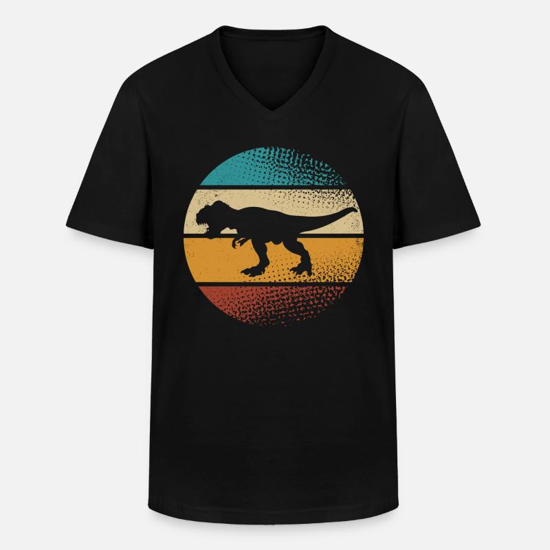 T Rex - Männer-T-Shirt mit V-Ausschnitt - Schwarz