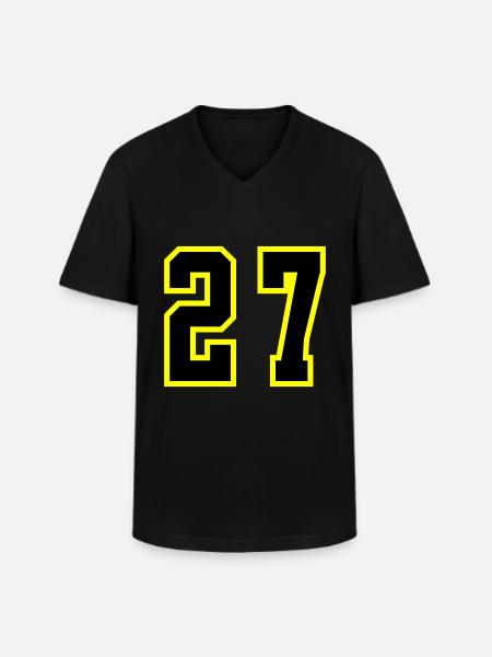 27 Number Jersey - Men's V-Neck T-Shirt - black