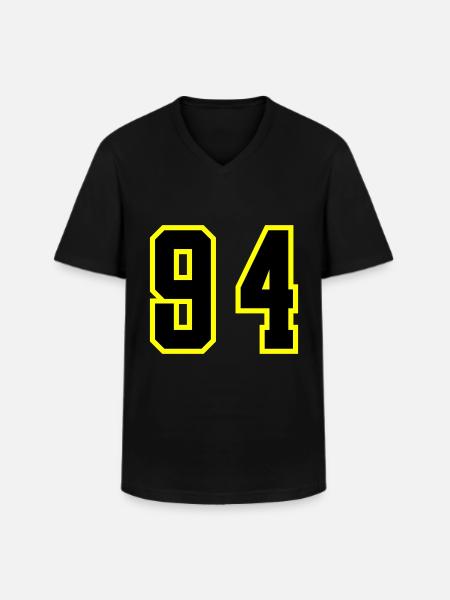 94 Number Jersey - Men's V-Neck T-Shirt - black