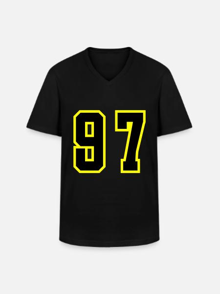 97 Number Leotard - Men's V-Neck T-Shirt - black
