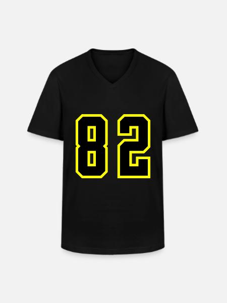 82 Number Leotard - Men's V-Neck T-Shirt - black