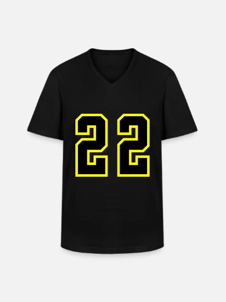 22 Number Leotard - Men's V-Neck T-Shirt - black