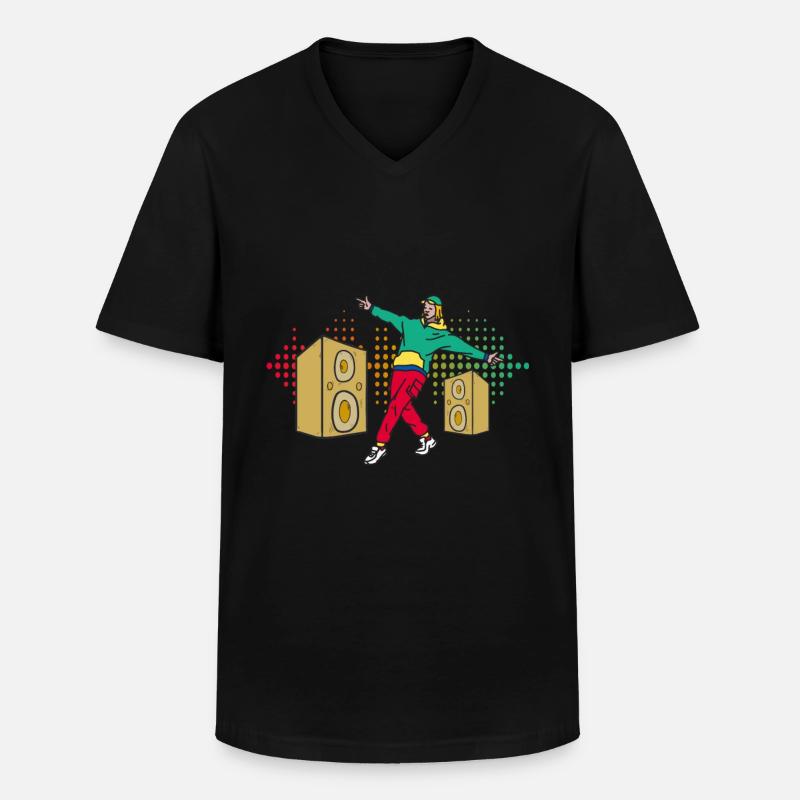 Breakdance Breakdancer - Männer-T-Shirt mit V-Ausschnitt - Schwarz