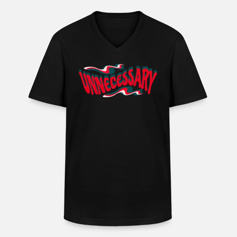 Retro Unnötig Statement Text - Männer-T-Shirt mit V-Ausschnitt - Schwarz