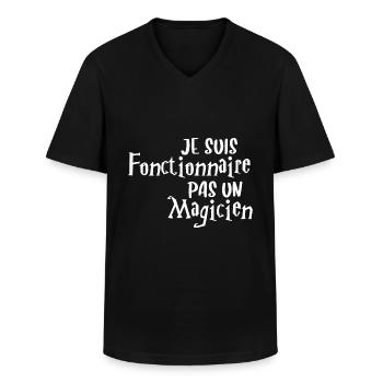 Humorvoller Beamter Beamter - Männer-T-Shirt mit V-Ausschnitt - Schwarz - Vorne - AI Model Male 178 dark (178cm)