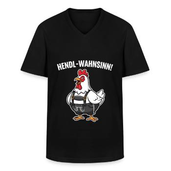 Chicken madness ! - Men's V-Neck T-Shirt - black - Front - AI Model Male 178 dark (178cm)