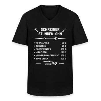 Schreiner Stundenlohn - Männer-T-Shirt mit V-Ausschnitt - Schwarz - Vorne - AI Model Male 178 dark (178cm)