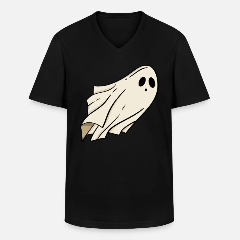 Geist Halloween - Männer-T-Shirt mit V-Ausschnitt - Schwarz