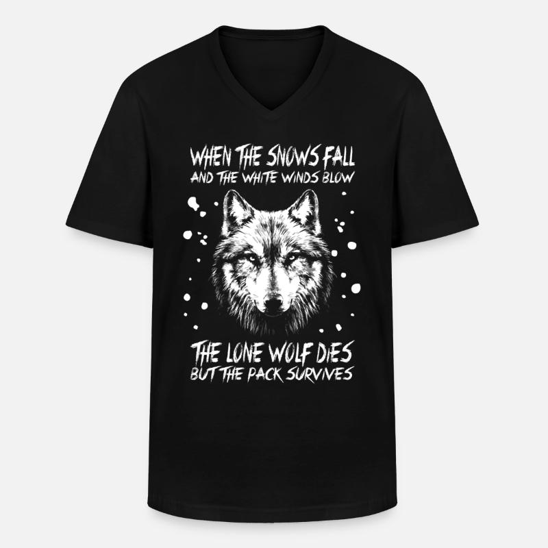 Der einsame Wolf stirbt - Männer-T-Shirt mit V-Ausschnitt - Schwarz