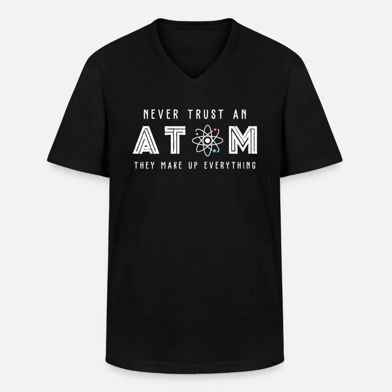 Wissenschaft Atom Science - Men's V-Neck T-Shirt - black