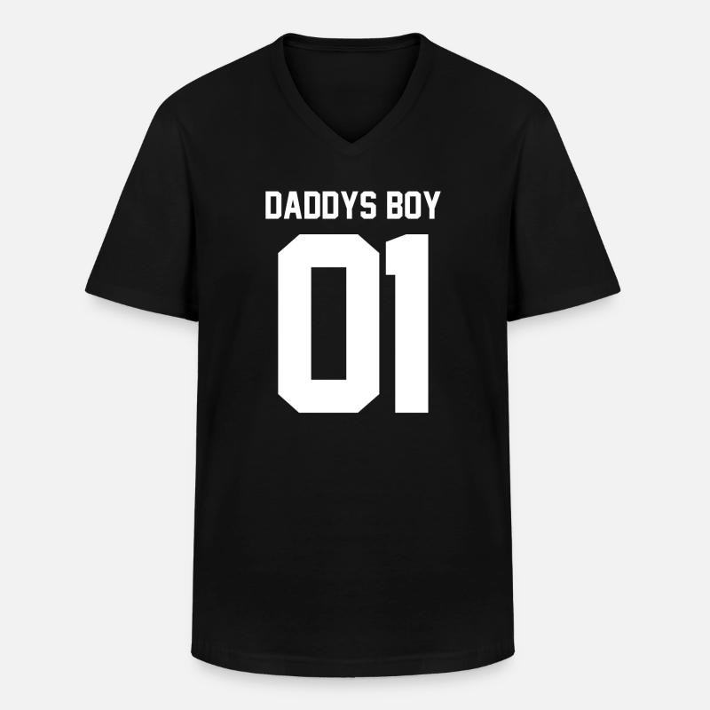 Daddys Boy 01 - Männer-T-Shirt mit V-Ausschnitt - Schwarz