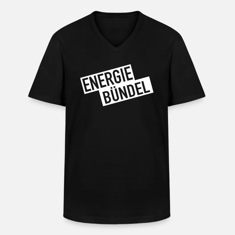 Energie Bündel - Männer-T-Shirt mit V-Ausschnitt - Schwarz