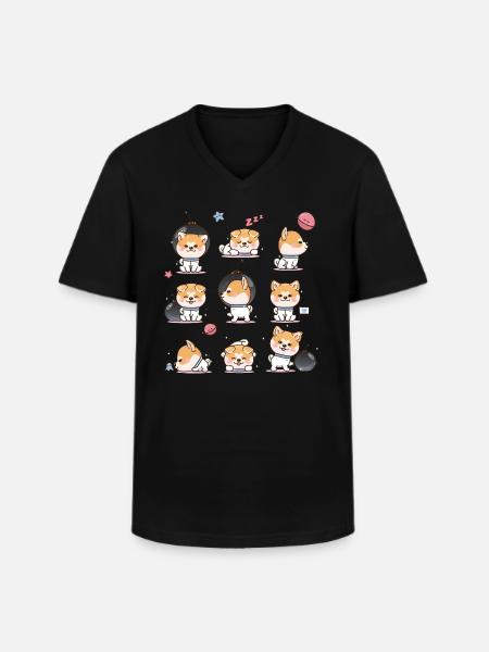 Shiba Inu - Men's V-Neck T-Shirt - black