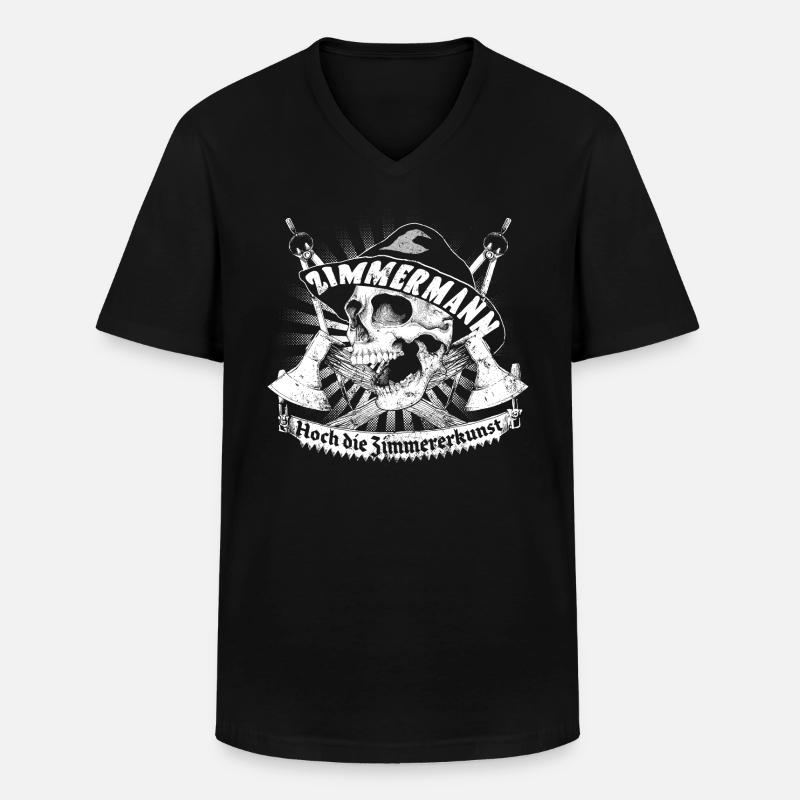 Zimermann - Männer-T-Shirt mit V-Ausschnitt - Schwarz