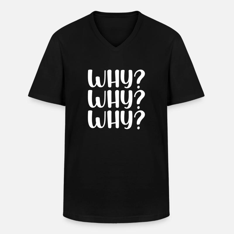 Why Why Why - T-shirt col V Homme - noir