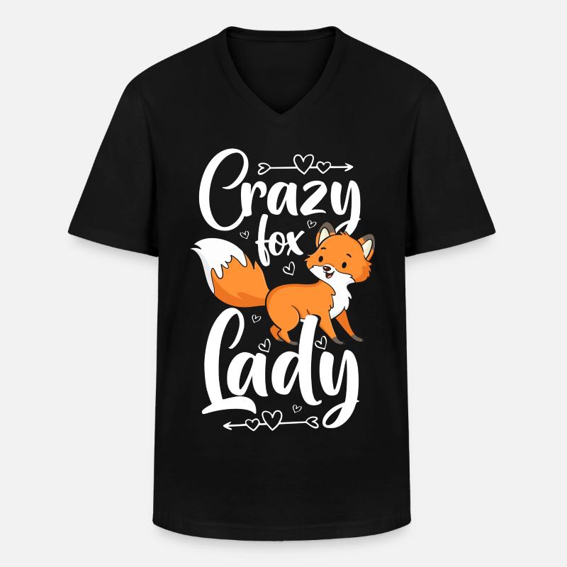 Fuchs Füchse - Männer-T-Shirt mit V-Ausschnitt - Schwarz