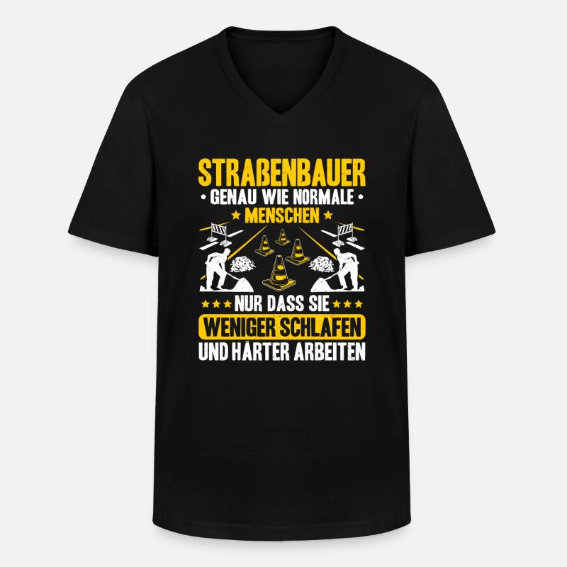 Straßenbauer Asphaltbauer Straßenbau - Männer-T-Shirt mit V-Ausschnitt - Schwarz