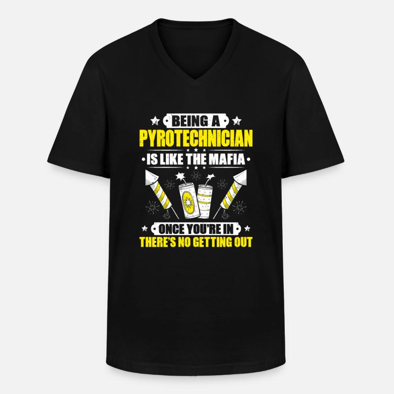 Pyrotechniker Feuerwerk Pyrotechnik Pyrotechnician - Männer-T-Shirt mit V-Ausschnitt - Schwarz