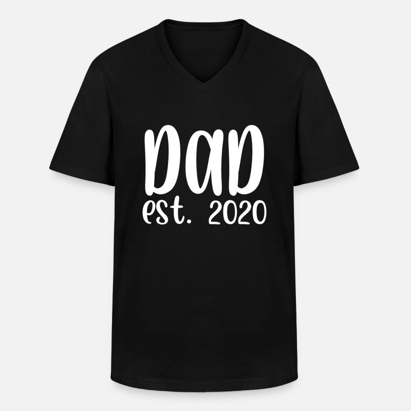 Dad est 2020 - Männer-T-Shirt mit V-Ausschnitt - Schwarz