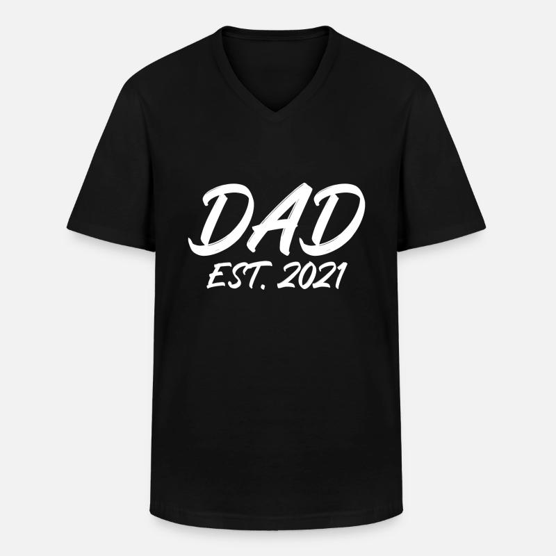 Dad est 2021 - Männer-T-Shirt mit V-Ausschnitt - Schwarz