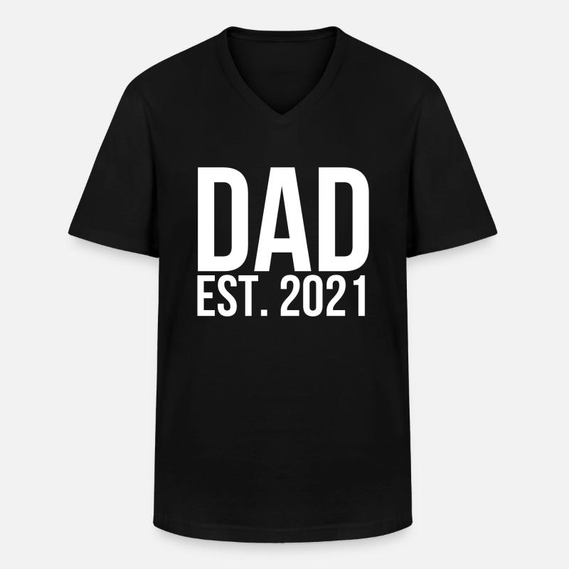 Dad est 2021 - Männer-T-Shirt mit V-Ausschnitt - Schwarz