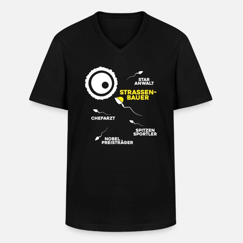 Straßenbauer Asphaltbauer Straßenbau - Männer-T-Shirt mit V-Ausschnitt - Schwarz