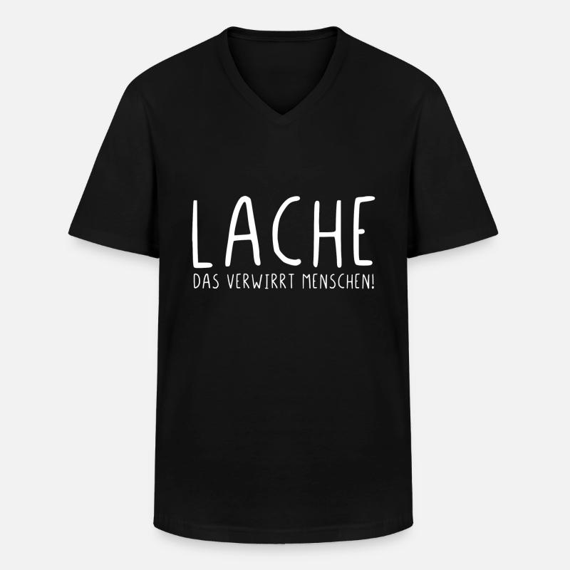Lache das verwirrt Menschen - Männer-T-Shirt mit V-Ausschnitt - Schwarz