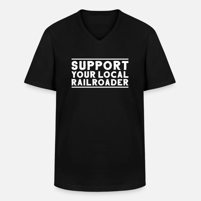 Railroader Train Driver Railroader - Men's V-Neck T-Shirt - black