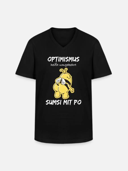 Optimism sumsi with po - Men's V-Neck T-Shirt - black