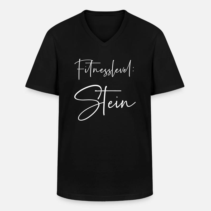 Fitnesslevel Stein - Männer-T-Shirt mit V-Ausschnitt - Schwarz