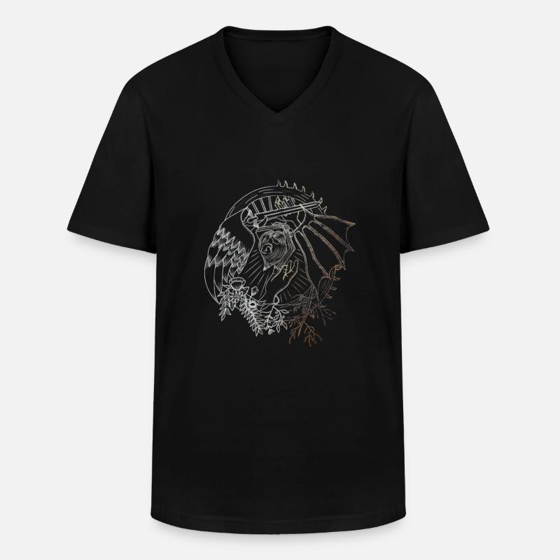Engel Teufel Gothic - Männer-T-Shirt mit V-Ausschnitt - Schwarz