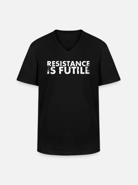 Modstand er nytteløst design for Lineman og - Klassisk herre T-shirt med V-udskæring - sort