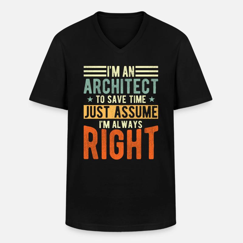 Architekt - Männer-T-Shirt mit V-Ausschnitt - Schwarz