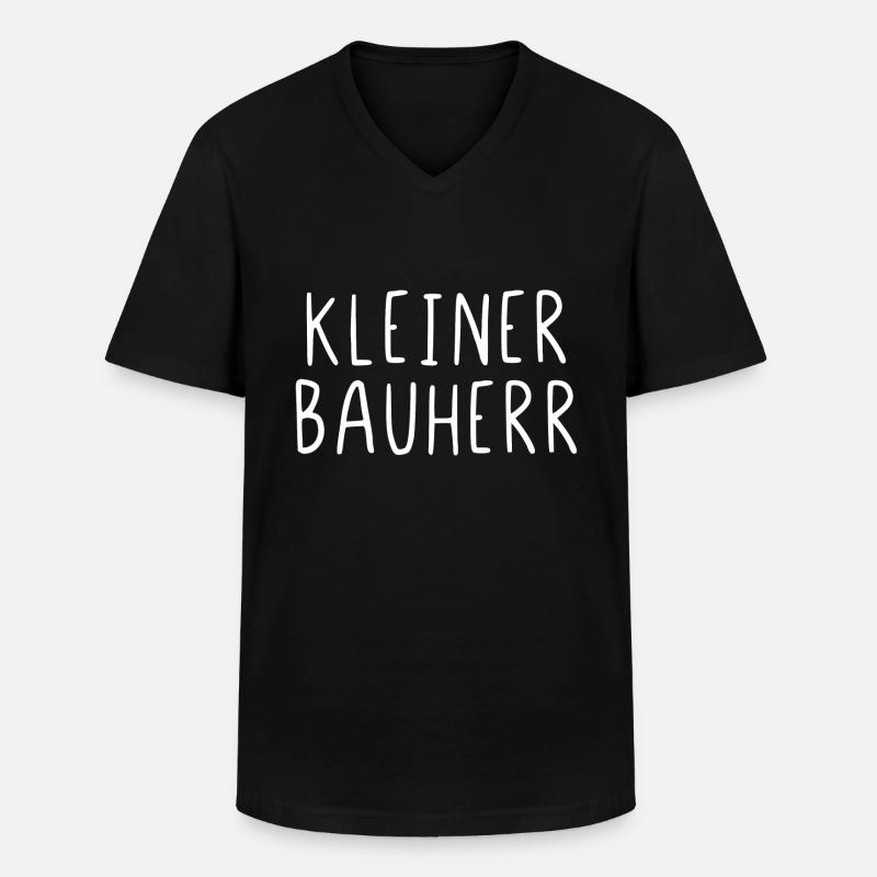 Kleiner Bauherr - Männer-T-Shirt mit V-Ausschnitt - Schwarz