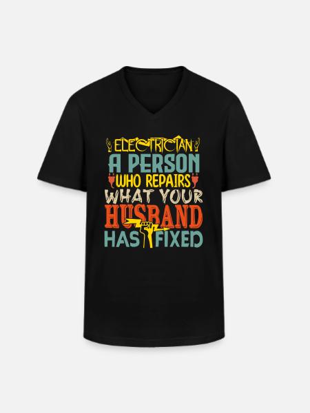 Electrician - Men's V-Neck T-Shirt - black