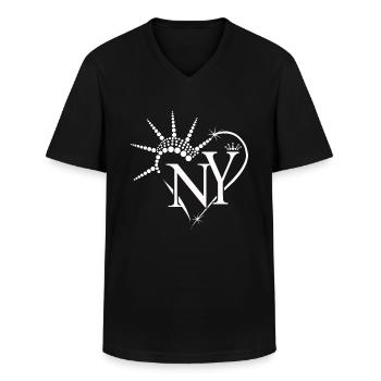 I love New York USA Geschenk Herz - Männer-T-Shirt mit V-Ausschnitt - Schwarz - Vorne - AI Model Male 178 dark (178cm)