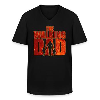 The walking Dad Vater Lava Vatertag Geschenk - Männer-T-Shirt mit V-Ausschnitt - Schwarz - Vorne - AI Model Male 178 dark (178cm)