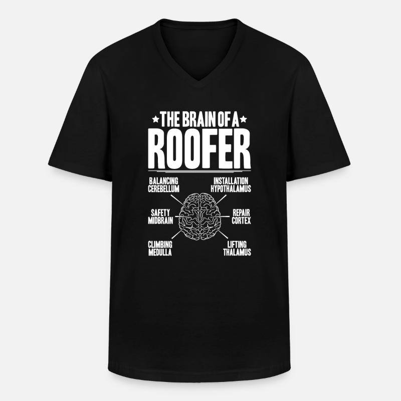 Dachdecker Dachdeckerei Dachdecken Roofer Roofing - Männer-T-Shirt mit V-Ausschnitt - Schwarz