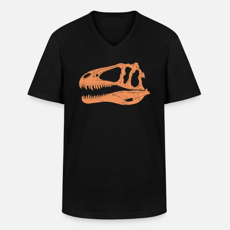 Acrocanthosaurus Fossilschädel - Männer-T-Shirt mit V-Ausschnitt - Schwarz