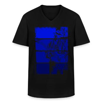 Blues guitarist Blues music - Men's V-Neck T-Shirt - black - Front - AI Model Male 178 dark (178cm)