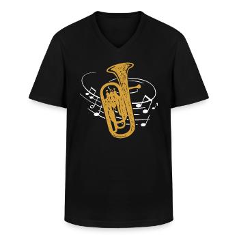 Euphonium Noten Euphonist Blasmusik Musiker - Männer-T-Shirt mit V-Ausschnitt - Schwarz - Vorne - AI Model Male 178 dark (178cm)