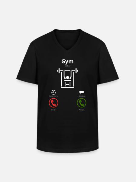 Le gymnase m’appelle - T-shirt col V Homme - noir