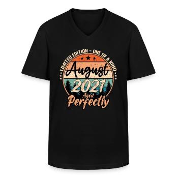 August 2021 anniversary 2021 legends August - Men's V-Neck T-Shirt - black - Front - AI Model Male 178 dark (178cm)