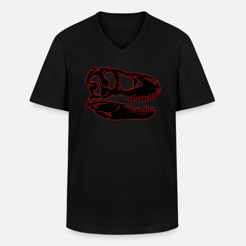 Tarbosaurus Fossil Schädel - Männer-T-Shirt mit V-Ausschnitt - Schwarz