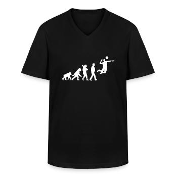 Évolution du volley-ball - T-shirt col V Homme - noir - Devant - AI Model Male 178 dark (178cm)