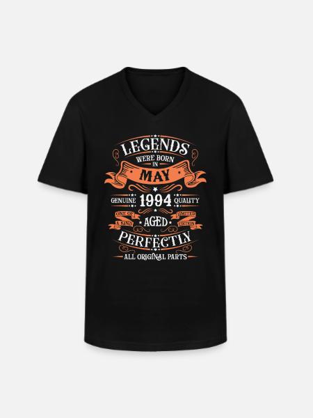 Edition limitée mai 1994 - T-shirt col V Homme - noir