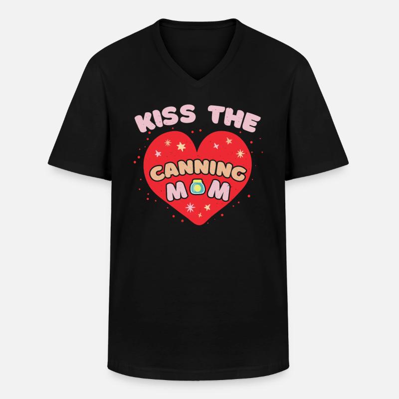 Küss Die Konservenmutter - Männer-T-Shirt mit V-Ausschnitt - Schwarz