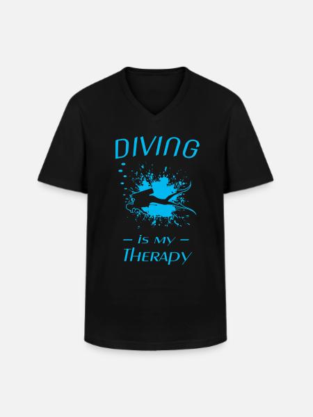 diving, tauchen, scuba diver - Männer-T-Shirt mit V-Ausschnitt - Schwarz